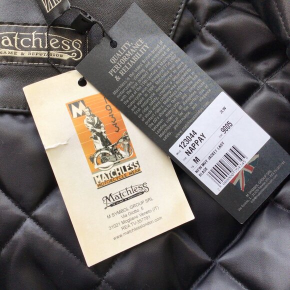 NWT Matchless Leather Biker Motorcycle Jacket w Padding on Inside - Picture 4 of 9